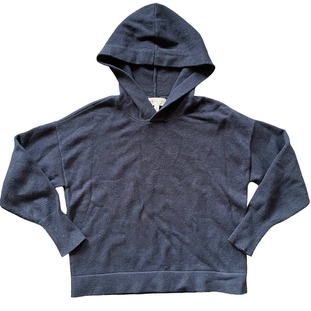 Philosophy Sweater Womens Small Navy Dark Blue Hoodie Hooded Cropped Knit